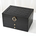 Multi-Layer Jewelry Box with Lock – PU Leather Organizer