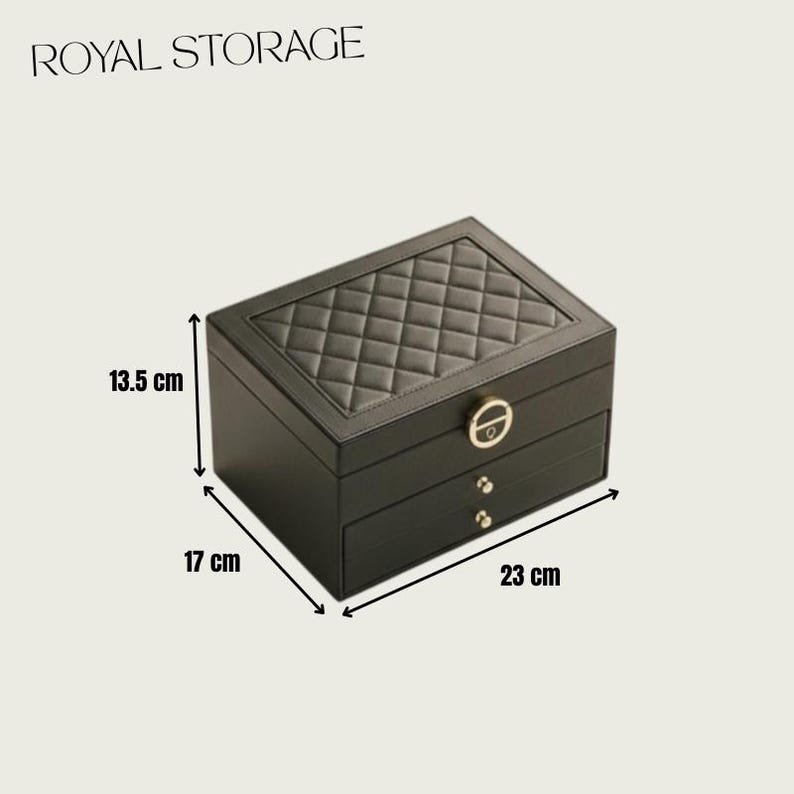 Multi-Layer Jewelry Box with Lock – PU Leather Organizer