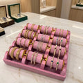 Velvet Bangle Organizer Tray with Gold Accents